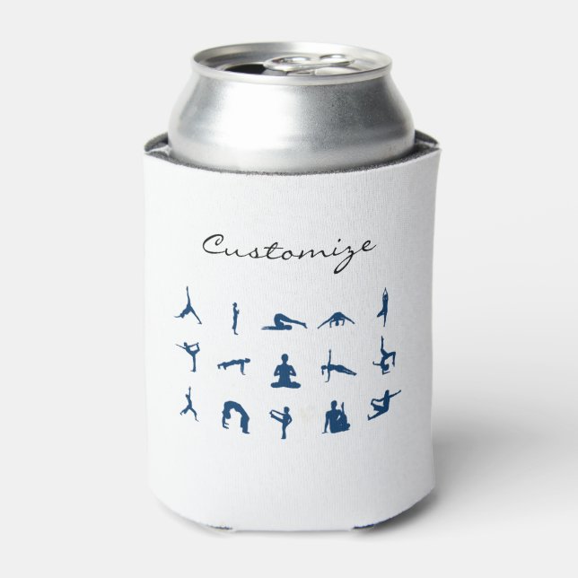Silhouette Yoga Poses Thunder_Cove Can Cooler (Can Front)