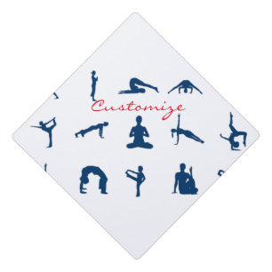 Silhouette Yoga Poses Thunder_Cove Graduation Cap Topper