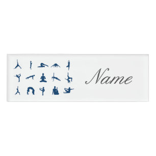 Silhouette Yoga Poses Thunder_Cove Name Tag