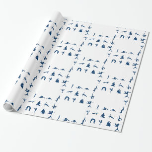 Silhouette Yoga Poses Thunder_Cove Wrapping Paper