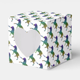 Silhouette Zebra Black and Rainbow Favor Box