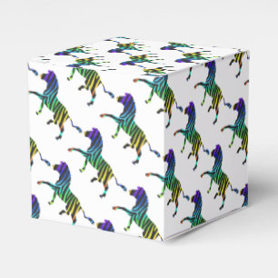 Silhouette Zebra Black and Rainbow Favor Box