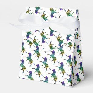 Silhouette Zebra Black and Rainbow Favor Box