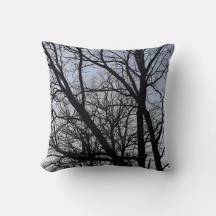 Silhouetted Branches Throw Pillow