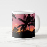 Silhouetted palm trees, Hawaii