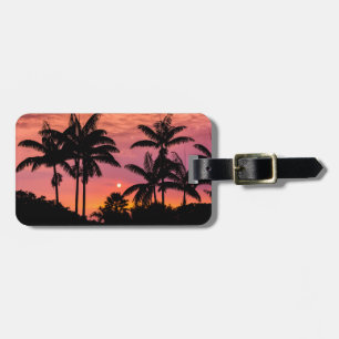 Silhouetted palm trees, Hawaii Luggage Tag