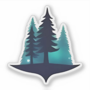 Silhouetted Pines with Mystic Glow