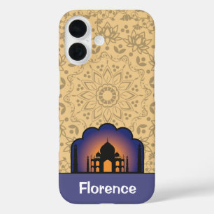 Silhouetted Taj Mahal Personalized Name Case-Mate iPhone 16 Case