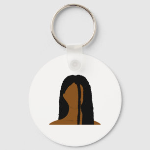 Silhouettes - Braids Sticker Keychain