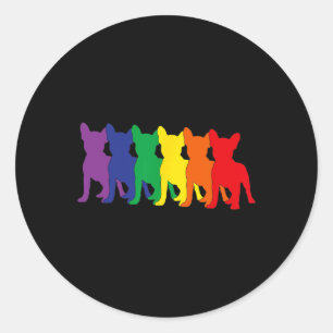 Silhouettes Chihuahua Dog Lovers Classic Round Sticker