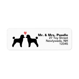 Silhouettes de caniche à jouet noir avec adresse c