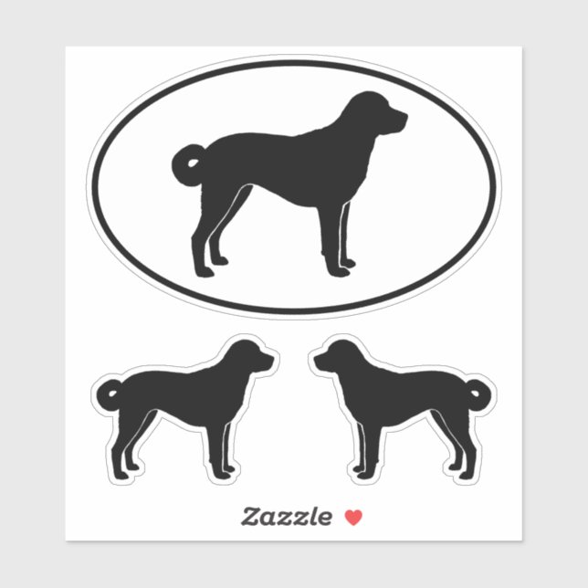 Silhouettes de Chien de Berger Anatolien Stickers  (Feuille)