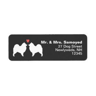 Silhouettes de Chien Samoyé avec le coeur Adresse 