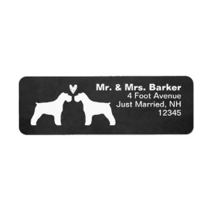 Silhouettes de Chien Schnauzer blanc au coeur