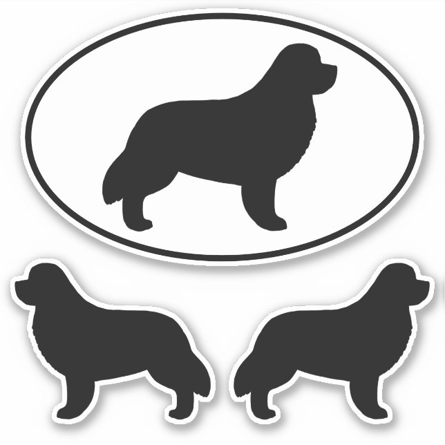 Silhouettes de chiens de Terre-Neuve Stickers de v (Devant)