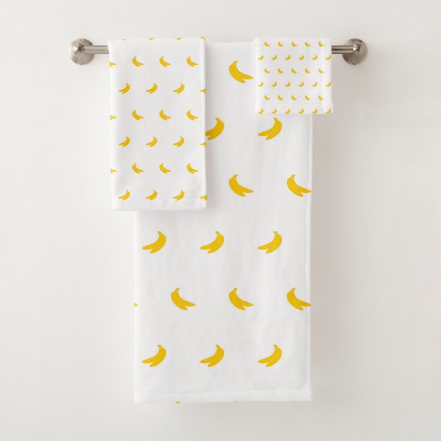 Silhouettes de petites bananes jaunes sur blanc (En situation)