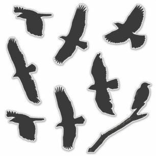 Silhouettes d'oiseaux noirs Sticker en vinyle coup