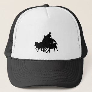 Silhouettes - Horses - Team Penning Trucker Hat