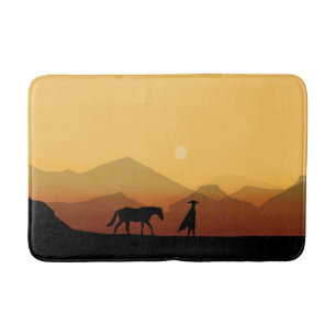 Silhouettes In The Desert Bath Mat