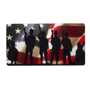 Silhouettes militaires patriotiques de soldat