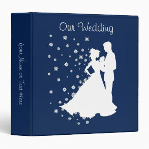 Silhouettes Navy Blue Wedding Binder