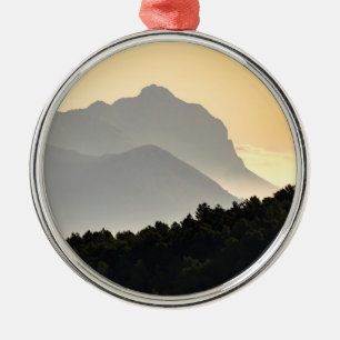 Silhouettes of Mountains Metal Ornament