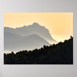Silhouettes of Mountains Poster