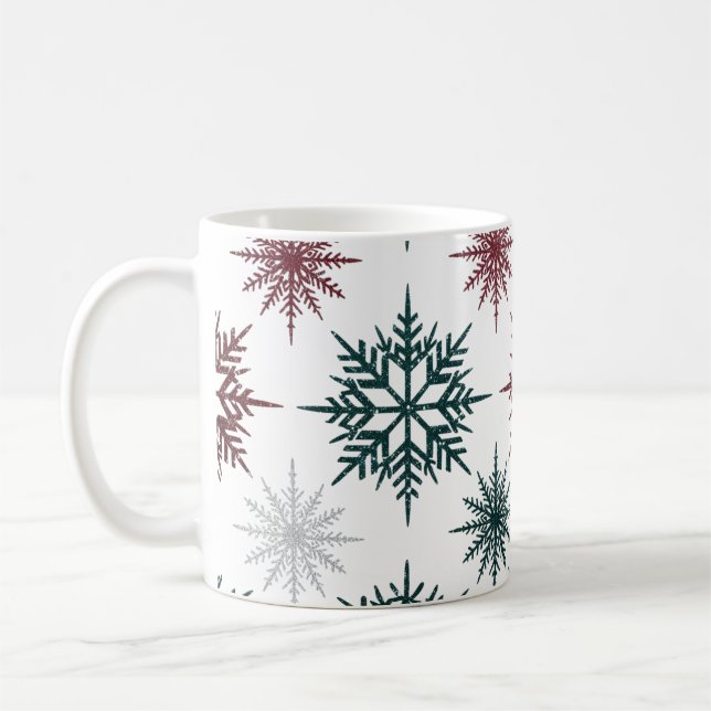 Silhouettes Pattern Christmas Mug | Modern Holiday (Left)