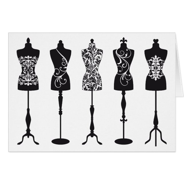 Silhouettes vintages de mannequins de mode (Devant horizontal)