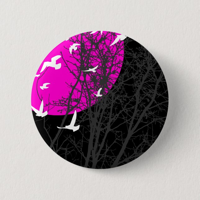 silhouscreen birds 2 inch round button (Front)