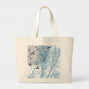 silhouscreen birds large tote bag