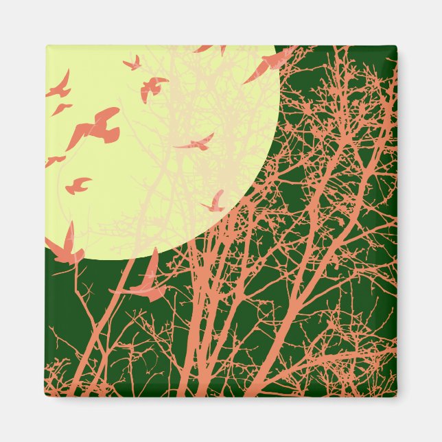 silhouscreen birds magnet (Front)
