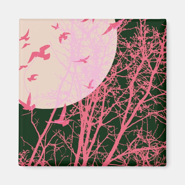 silhouscreen birds magnet (Front)