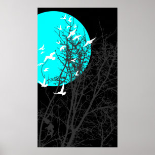 silhouscreen birds poster
