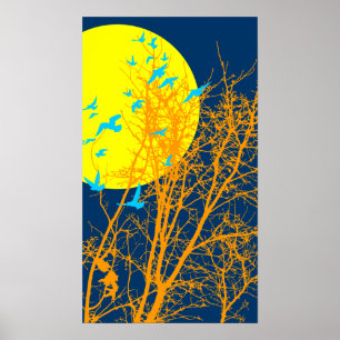 silhouscreen birds poster