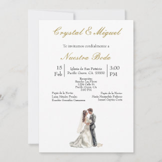 Silhueta de novia y novio invitation