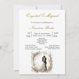 Silhueta de novia y novio invitation