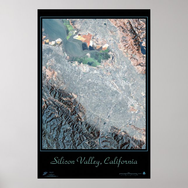 Silicon Valley, California satellite poster print  (Front)