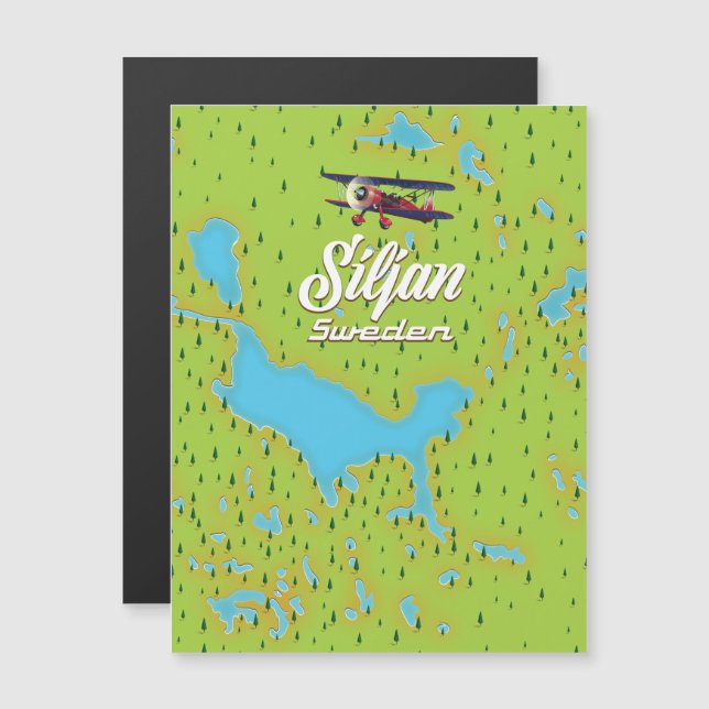 Siljan Lake Sweden map (Front/Back)