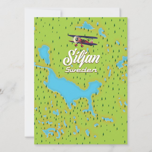 Siljan Lake Sweden map (Front)