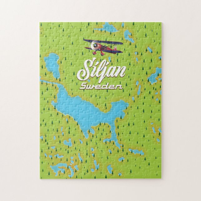 Siljan Lake Sweden map Jigsaw Puzzle (Vertical)