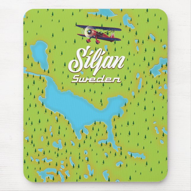 Siljan Lake Sweden map Mouse Pad (Front)