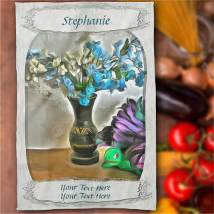 Silk and Corn Husk Flowers 2190 Kitchen Towel