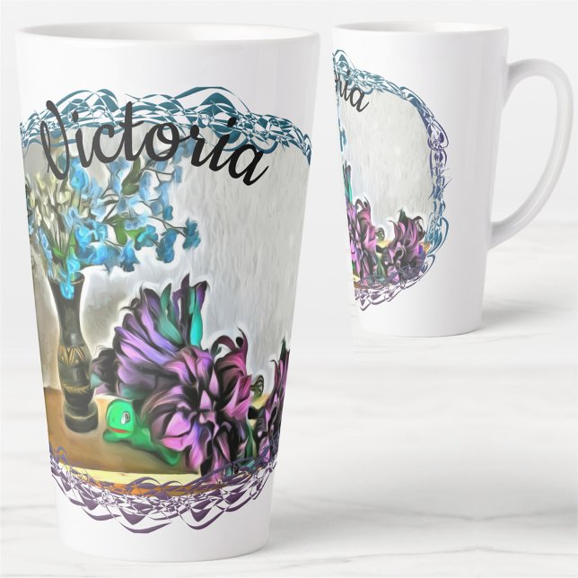 Silk and Corn Husk Flowers 2190 Latte Mug (Creator Uploaded)