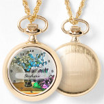 Silk and Corn Husk Flowers 2190 Necklace Watch<br><div class="desc">Painting "Silk and Corn Husk Flowers 2190" Collection Personalize on the product page or click the "Customize" button for more design options. Design created from my painting "Silk and Corn Husk Flowers 2190" capturing a scene of silk and corn husks flowers I bought at a market in Sayulita, Mexico. Matching...</div>