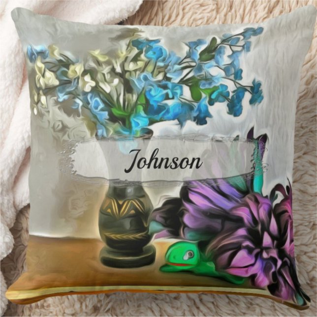 Silk and Corn Husk Flowers 2190 Throw Pillow (Creator Uploaded)