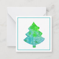 Silk Aqua & Green Abstract Tree