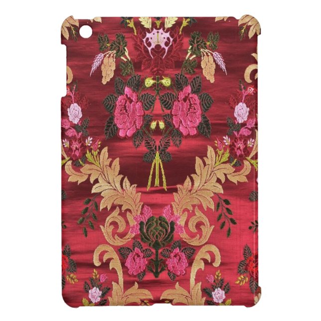 SILK BROCADE FLORAL ART INDIA iPad MINI CASE (Back)