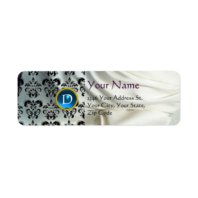 SILK DAMASK GEM blue white (Front)