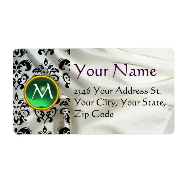 SILK DAMASK GEM green white (Front)